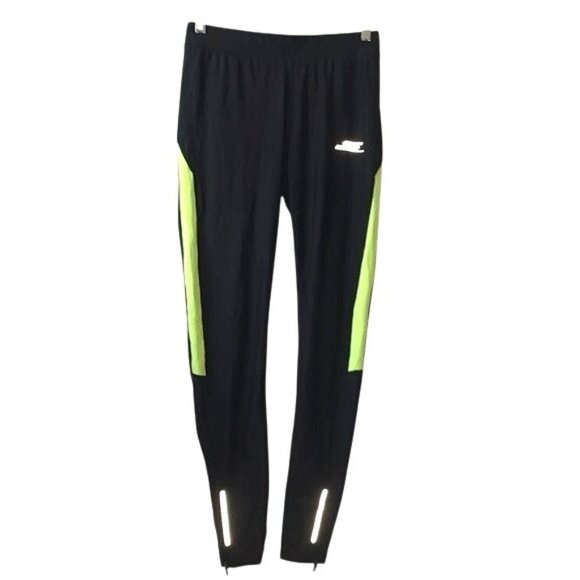 Skechers Performance Black & Neon Yellow Reflective Athletic Pants M - Picture 1 of 10